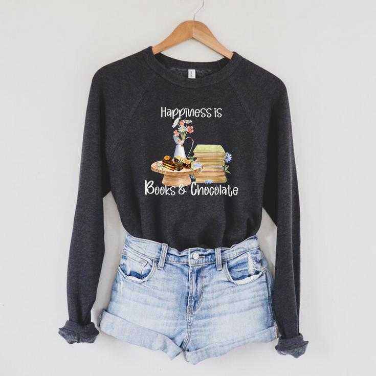 Happiness Is Books And Chocolate Raglan Sleeve Sweatshirt Happiness Is Books And Chocolate Raglan Sleeve Sweatshirt