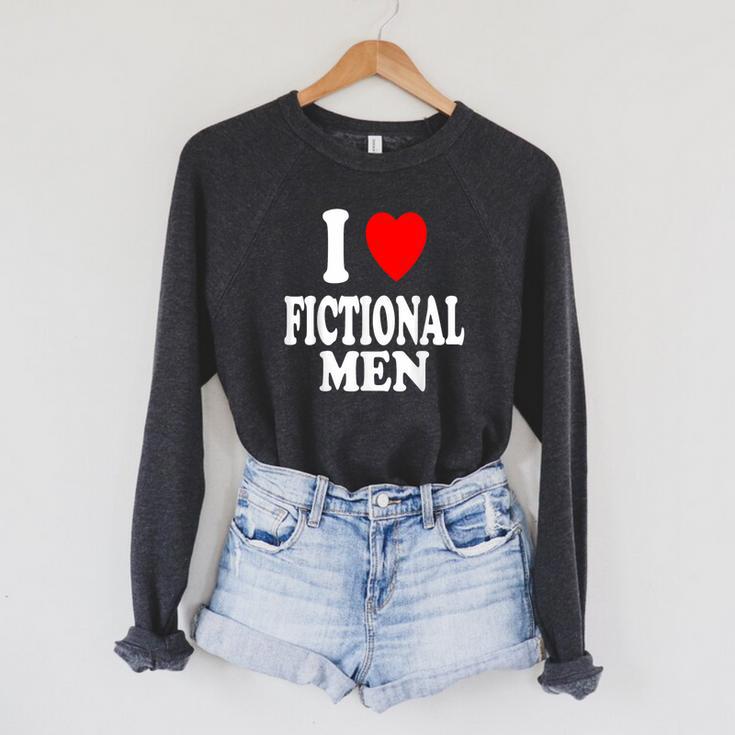 I Heart Love Fictional Men Book Movies Literature Reading Raglan Sleeve Sweatshirt