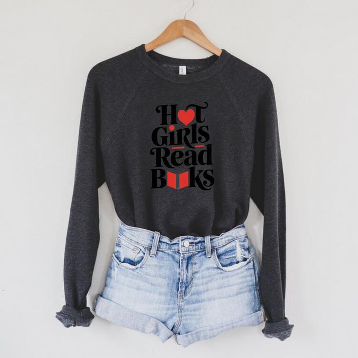 Hot Girls Read Books For Book Lovers Premium Tri-Blend Raglan Sleeve Sweatshirt