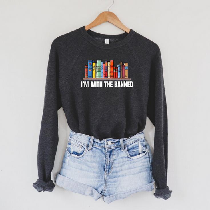 I'm With The Banned Books I Read Books Book Lovers Raglan Sleeve Sweatshirt