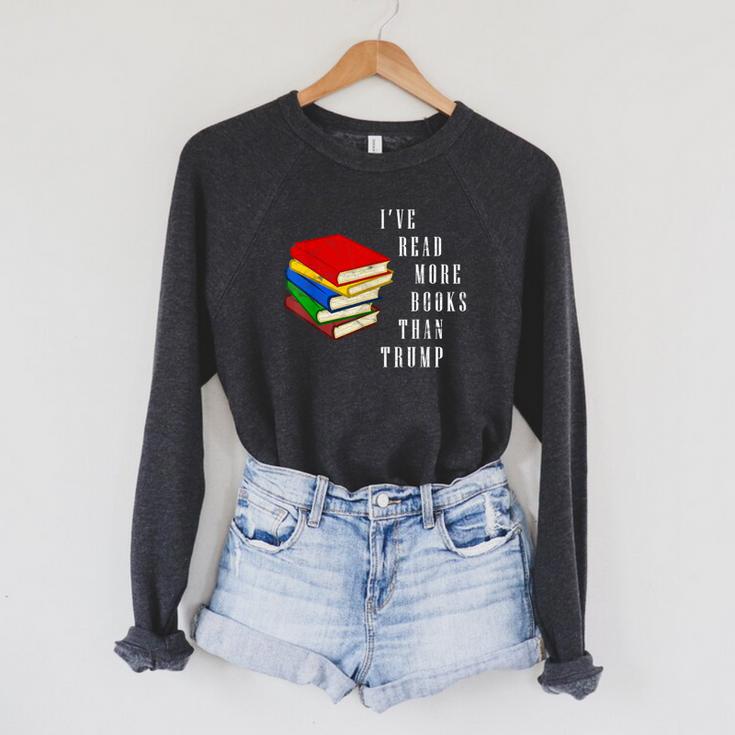 I'Ve Read More Books Than Trump Political Joke Gag Raglan Sleeve Sweatshirt