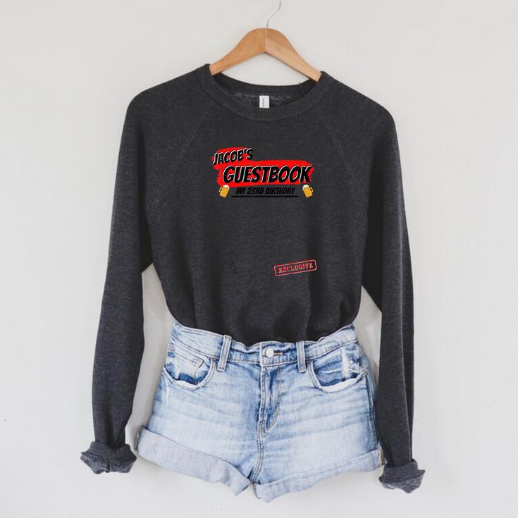 Jacob 23rd Birthday Guest Book Idea Raglan Sleeve Sweatshirt
