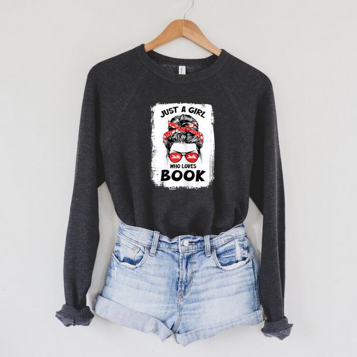 Just a Girl Who Loves Book Funny Librarian Writer Reader Raglan Sleeve Sweatshirt Just a Girl Who Loves Book Funny Librarian Writer Reader Raglan Sleeve Sweatshirt