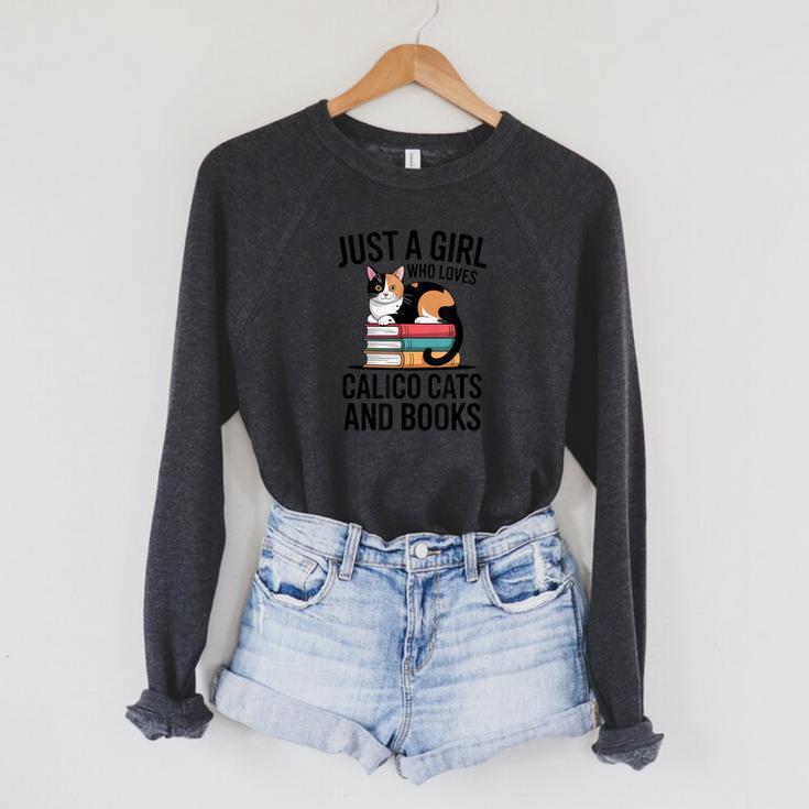 Just A Girl Who Loves Calico Cats And Books Minimal Tee Raglan Sleeve Sweatshirt Just A Girl Who Loves Calico Cats And Books Minimal Tee Raglan Sleeve Sweatshirt
