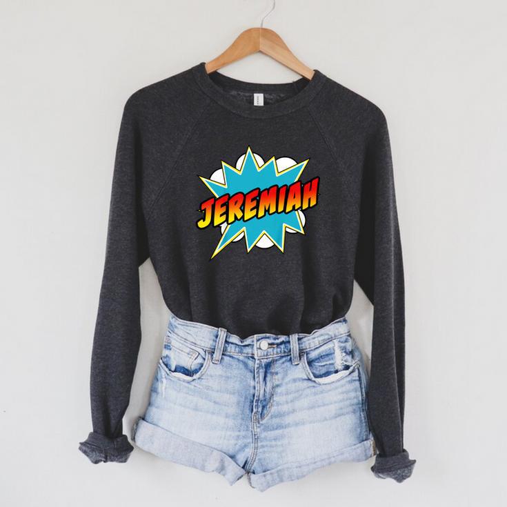 Kids Boys Jeremiah Comic Book Superhero Name Raglan Sleeve Sweatshirt Kids Boys Jeremiah Comic Book Superhero Name Raglan Sleeve Sweatshirt