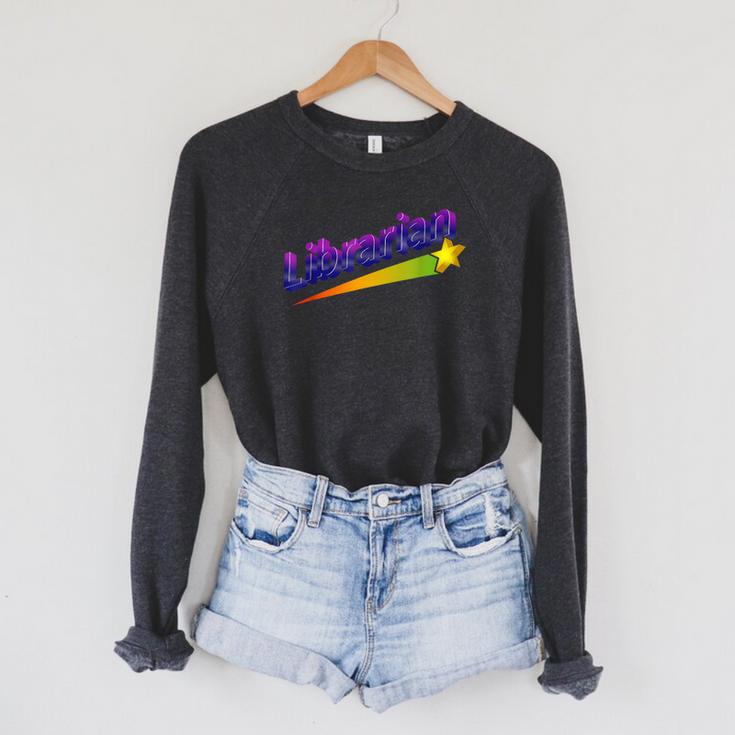 Librarian Books Retro 80s Style Reading Book Lover Raglan Sleeve Sweatshirt Librarian Books Retro 80s Style Reading Book Lover Raglan Sleeve Sweatshirt
