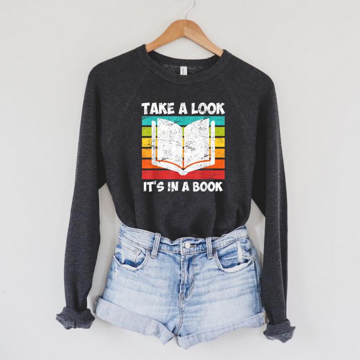 Take a Look Its In a Book Raglan Sleeve Sweatshirt