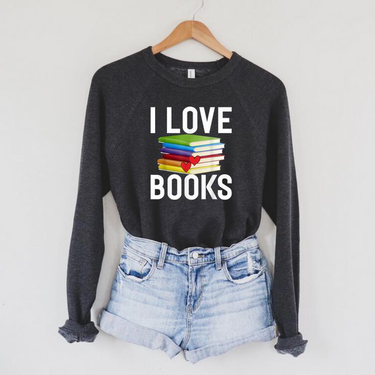I Love Books Librarian Raglan Sleeve Sweatshirt