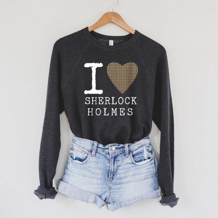 I Love Sherlock Holmes Mystery Books Novelty Raglan Sleeve Sweatshirt
