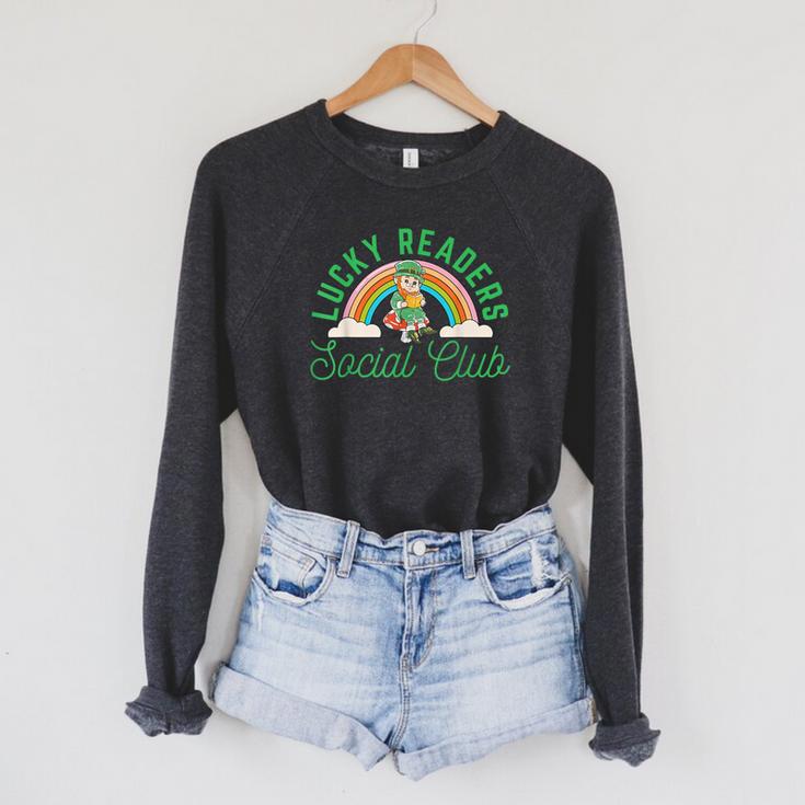 Lucky Readers Social Club Leprechaun St Patricks Book Lover Raglan Sleeve Sweatshirt Lucky Readers Social Club Leprechaun St Patricks Book Lover Raglan Sleeve Sweatshirt