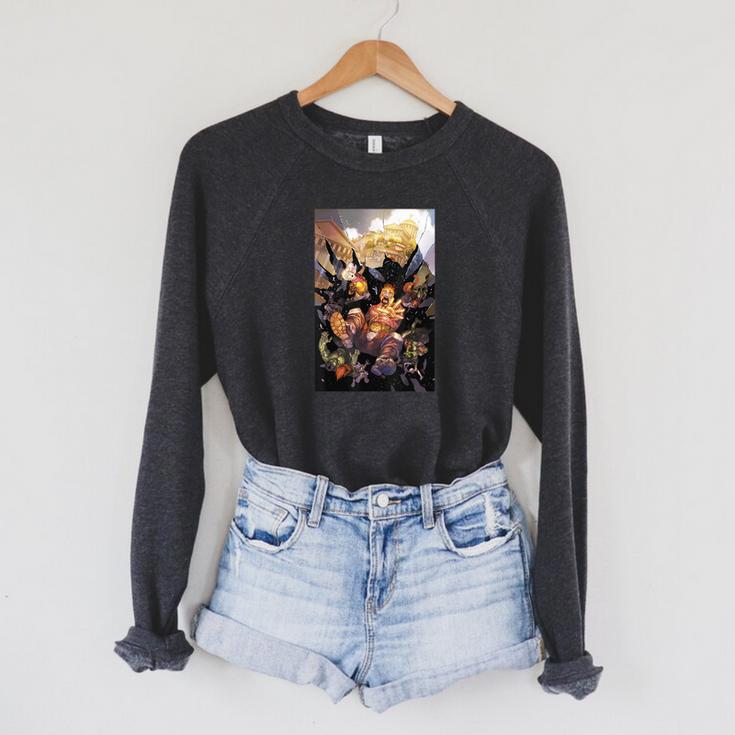 Marvel Comixology Avengers Issue 1 Of 10 Comic Book Cover Raglan Sleeve Sweatshirt