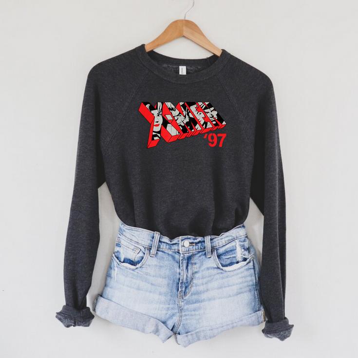 Marvel X-Men '97 & Bold Comic Book Logo Fill Raglan Sleeve Sweatshirt