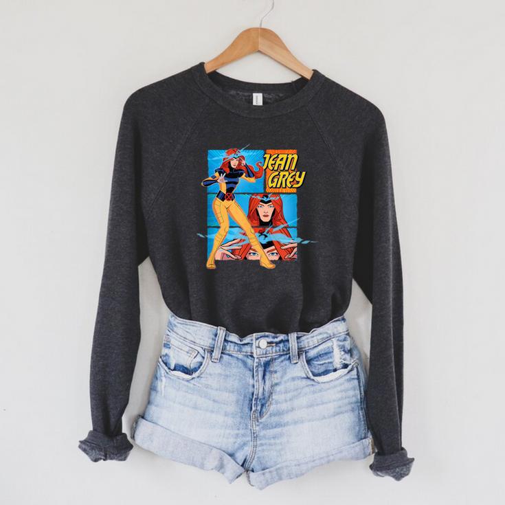 Marvel X-Men '97 Jean Grey Vintage Classic Comic Book Panels Raglan Sleeve Sweatshirt