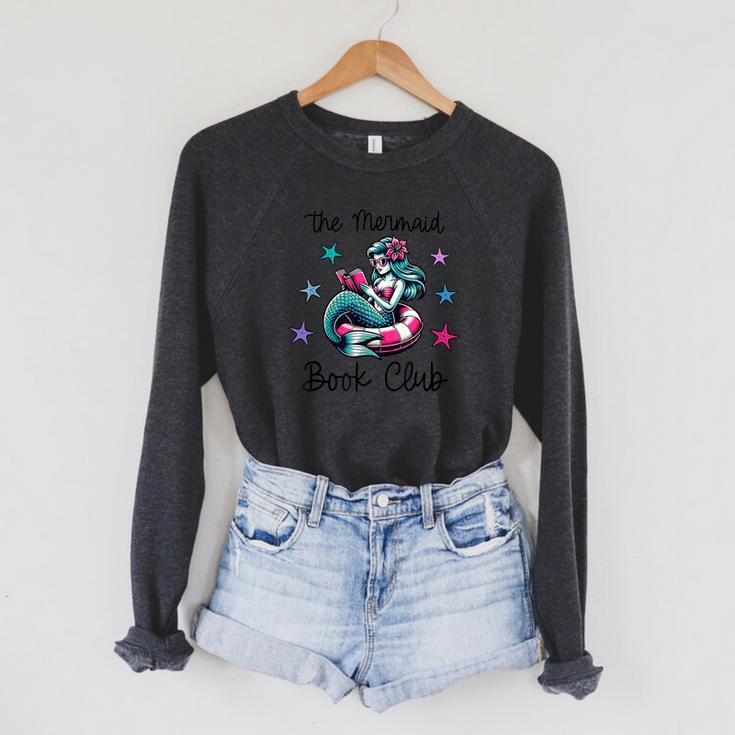 The Mermaid Book Club Summer Trendy Cute Reading Raglan Sleeve Sweatshirt