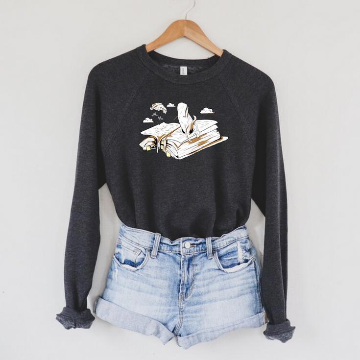 Moby Dick Whale Shirt Literature Book Reader Raglan Sleeve Sweatshirt