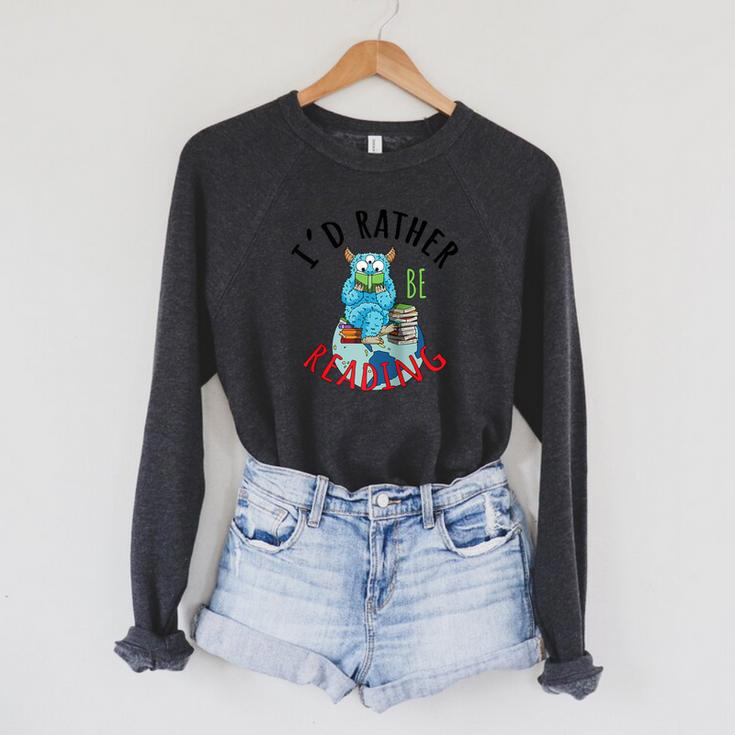 Monster Love Reading Animal Book Lover I'd Rather Be Reading Raglan Baseball Tee Raglan Sleeve Sweatshirt Monster Love Reading Animal Book Lover I'd Rather Be Reading Raglan Baseball Tee Raglan Sleeve Sweatshirt