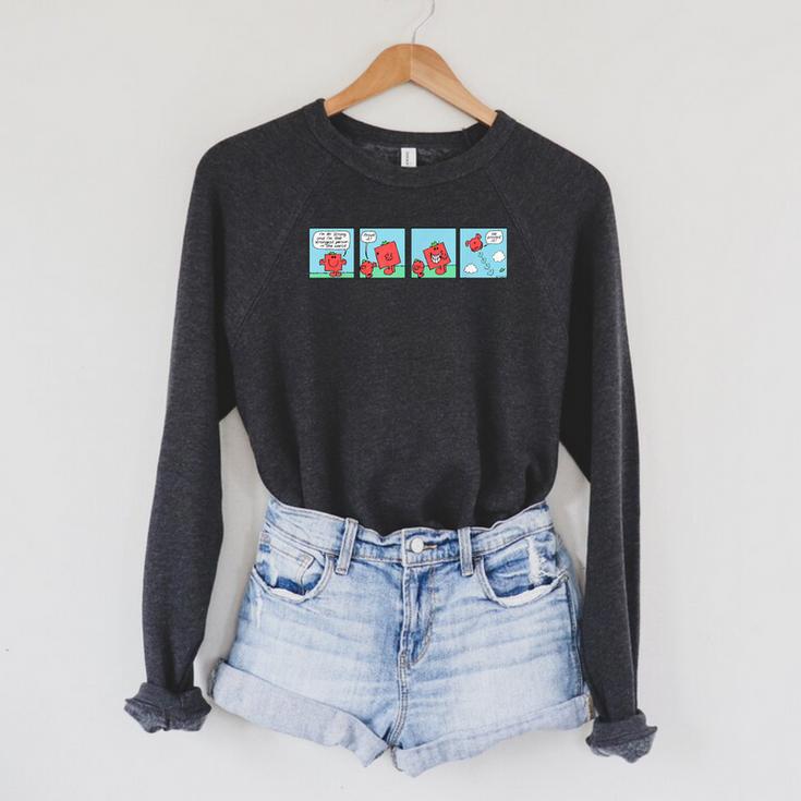Mr Men Mr Strong Mr Small Retro Comic Book Raglan Sleeve Sweatshirt
