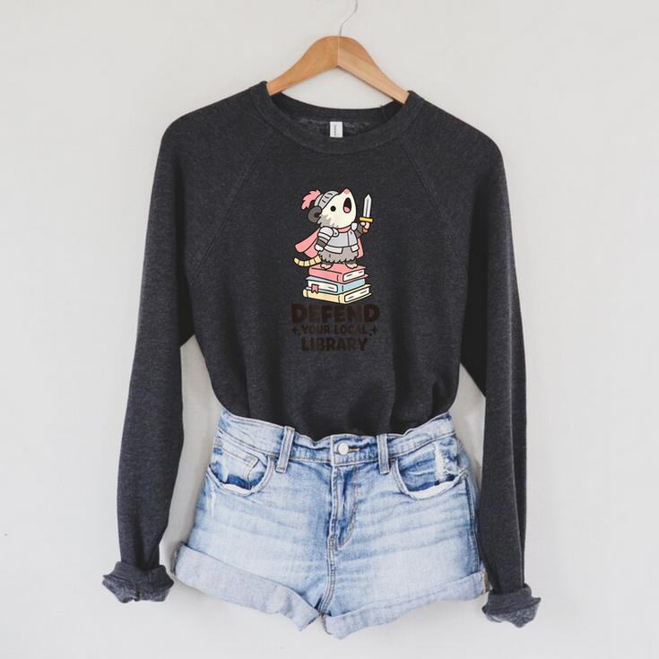 Opossum Book Lover Meme Kawaii Sarcastic Humor Women Raglan Sleeve Sweatshirt