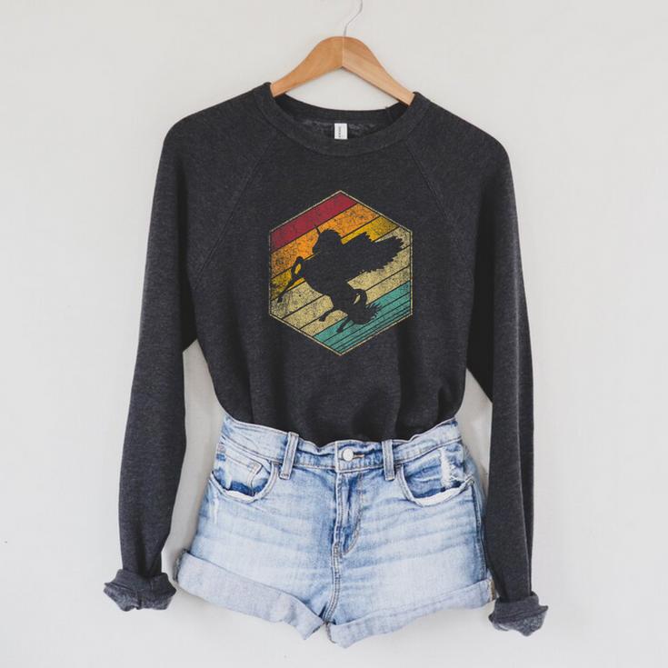 Pegasus Horse Unicorn Books Magic Reading Retro Fantasy Raglan Sleeve Sweatshirt