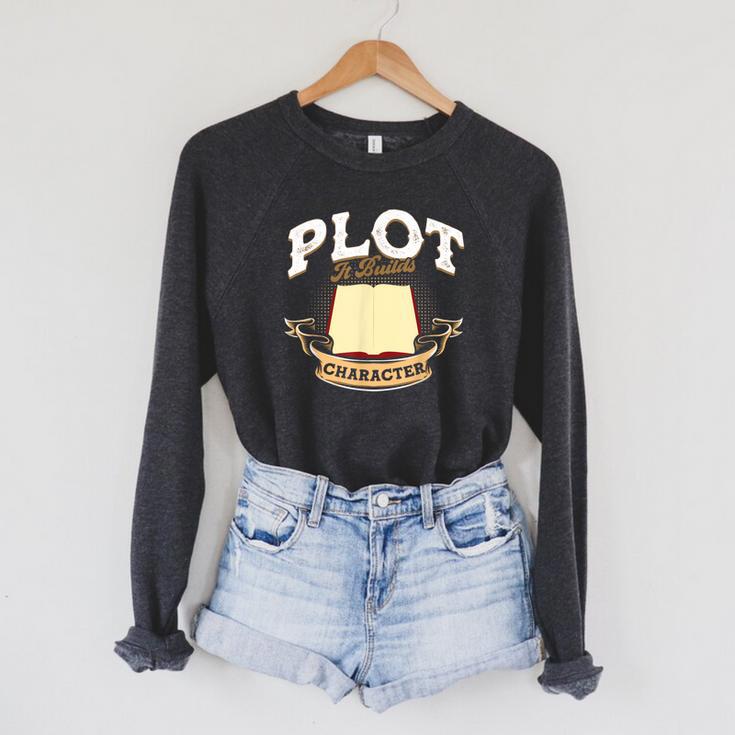 Plot It Builds Character Book Reading Raglan Sleeve Sweatshirt