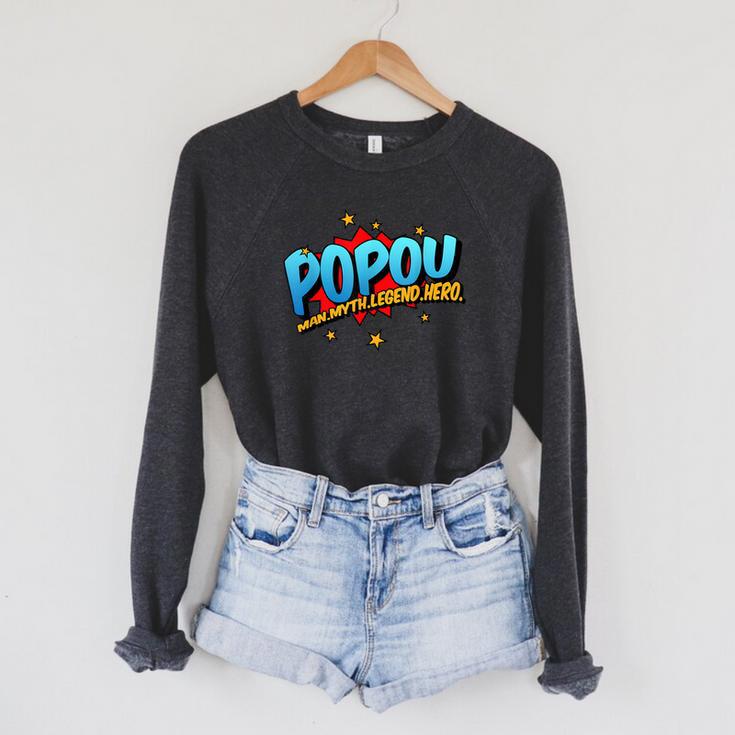 Popou Grandpa Man Myth Legend Hero Pop Art Comic Book Raglan Sleeve Sweatshirt Popou Grandpa Man Myth Legend Hero Pop Art Comic Book Raglan Sleeve Sweatshirt