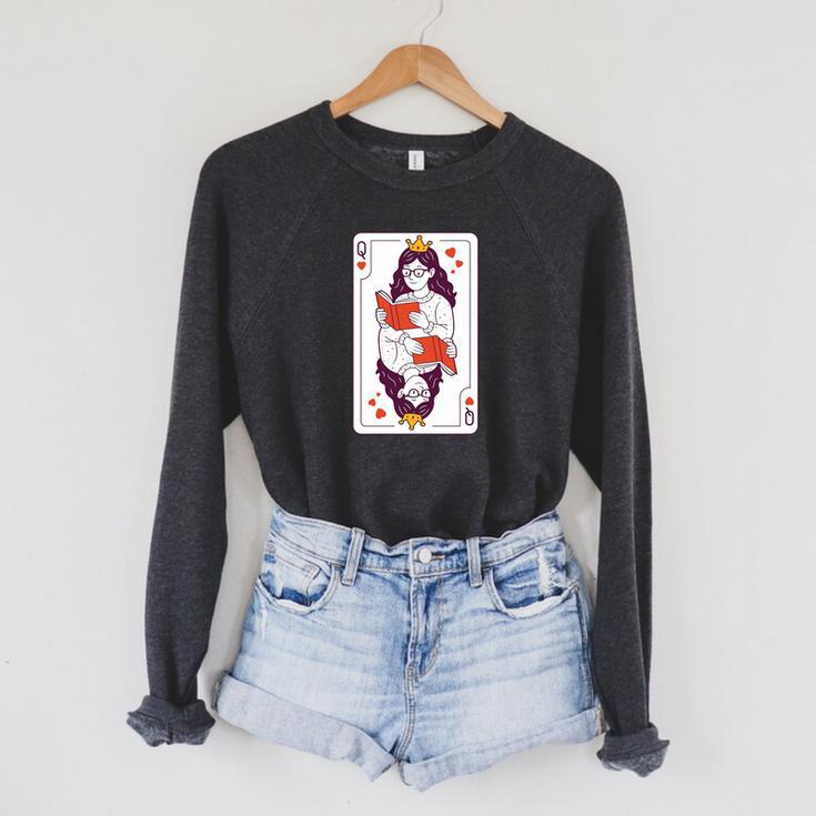 Queen Of Books Premium Tri-Blend Raglan Sleeve Sweatshirt