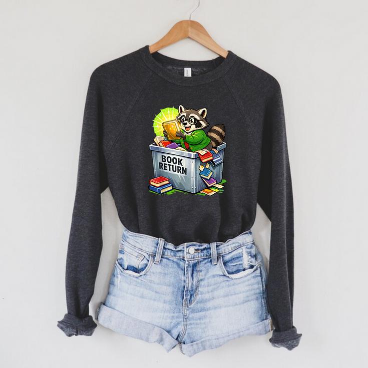 Raccoon At Library Book Return Librarian And Reader Raglan Sleeve Sweatshirt Raccoon At Library Book Return Librarian And Reader Raglan Sleeve Sweatshirt