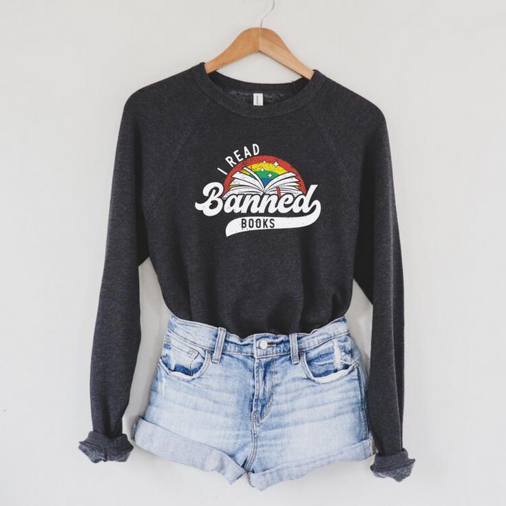 I Read Banned Books Comfort Colors Crop Top Raglan Sleeve Sweatshirt