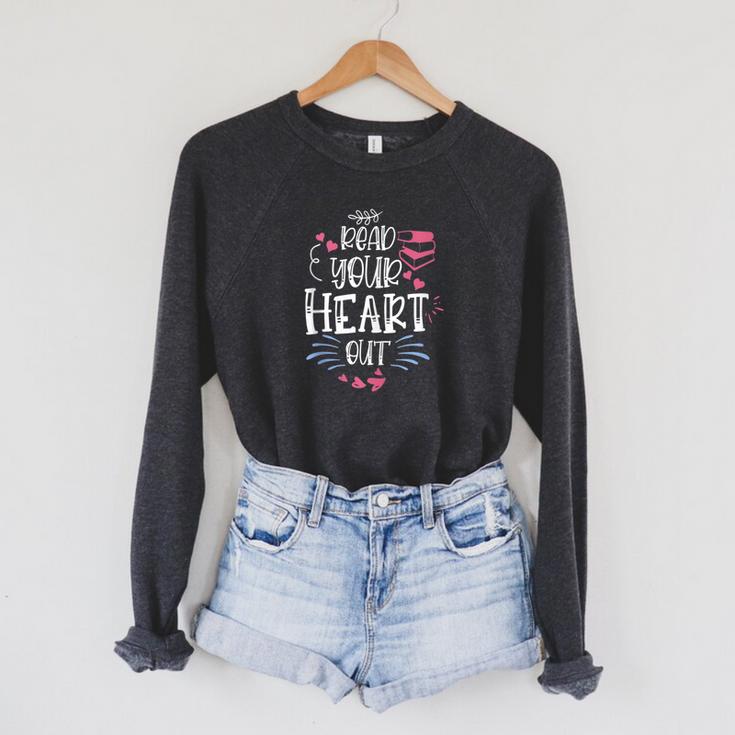 Read Your Heart Out Book Lover Reading Teacher Raglan Sleeve Sweatshirt Read Your Heart Out Book Lover Reading Teacher Raglan Sleeve Sweatshirt