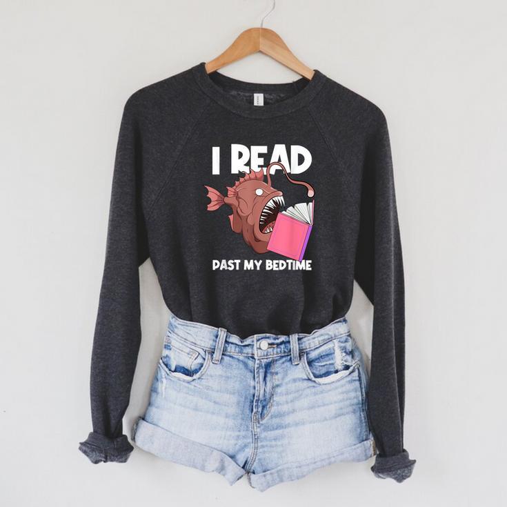I Read Past My Bed Time Librarian Book Reading Anglerfish Raglan Sleeve Sweatshirt I Read Past My Bed Time Librarian Book Reading Anglerfish Raglan Sleeve Sweatshirt