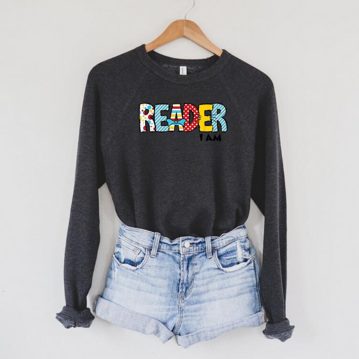 Reader I Am Bookworm Librarian I Heart Read Book Lover Raglan Sleeve Sweatshirt