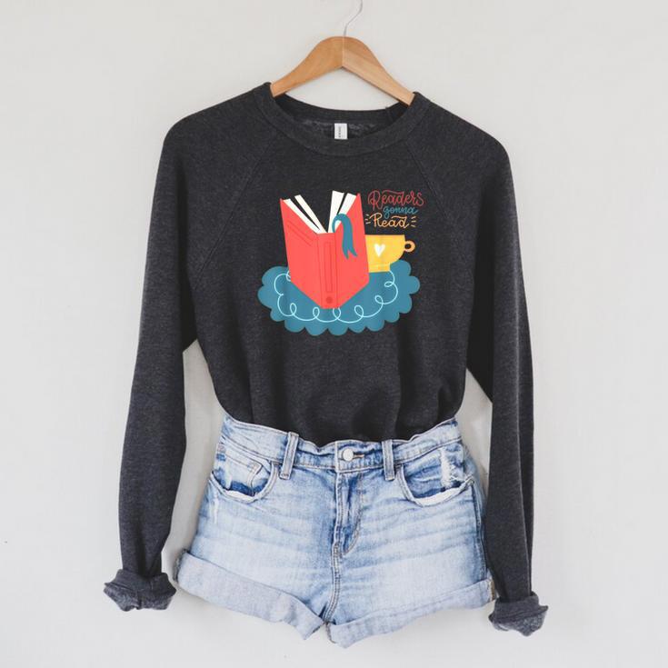 Readers Gonna Read Book Lover Coffee Lazy Weekend Raglan Sleeve Sweatshirt