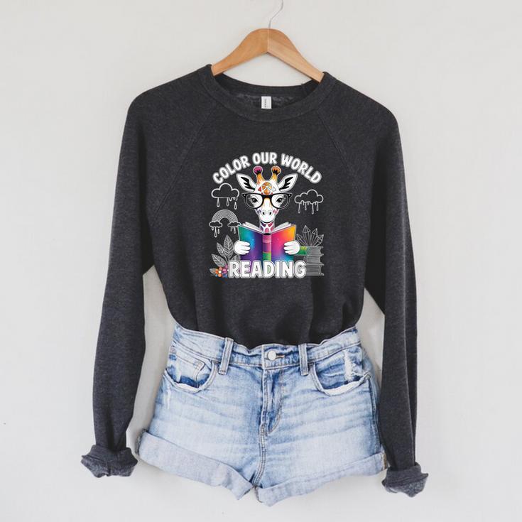Reading Colors Our World Color Our World 2026 Reading Book Raglan Sleeve Sweatshirt