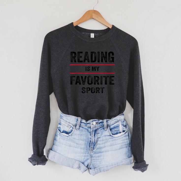 Reading Is My Favorite Sport Book Lover Quote Raglan Sleeve Sweatshirt
