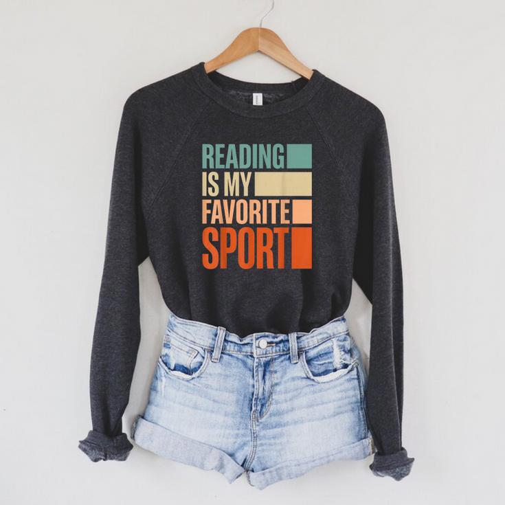 Reading Is My Favorite Sport Reader Book Worm Raglan Sleeve Sweatshirt