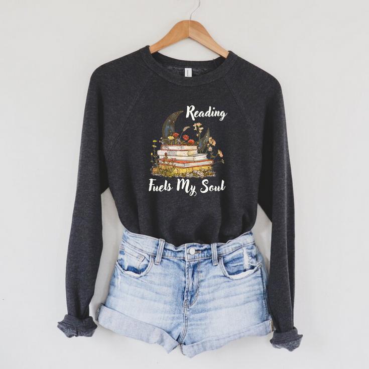 Reading Fuels My Soul Inspirational Book Lover & Bibliophile Premium Tri-Blend Raglan Sleeve Sweatshirt Reading Fuels My Soul Inspirational Book Lover & Bibliophile Premium Tri-Blend Raglan Sleeve Sweatshirt