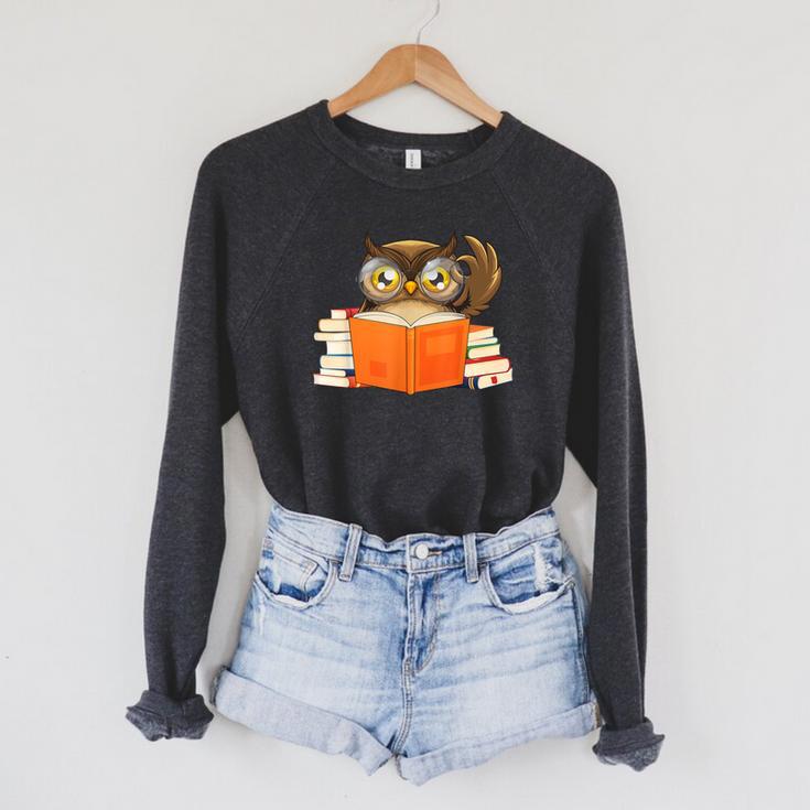 Reading Owl Art Men Women Kids Bookworm Book Lovers Raglan Sleeve Sweatshirt Reading Owl Art Men Women Kids Bookworm Book Lovers Raglan Sleeve Sweatshirt