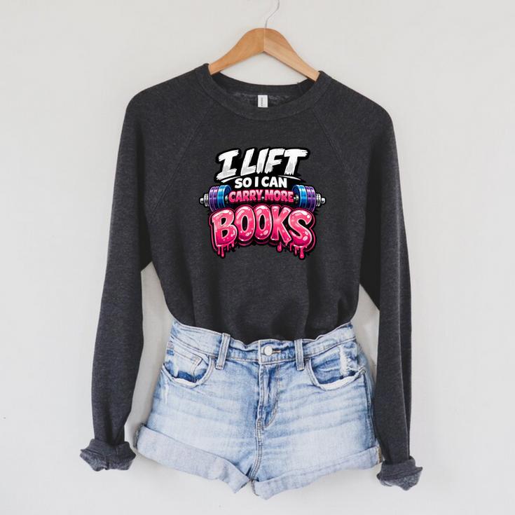 Reading Workout Lift So I Can Carry More Books Reader Raglan Sleeve Sweatshirt Reading Workout Lift So I Can Carry More Books Reader Raglan Sleeve Sweatshirt
