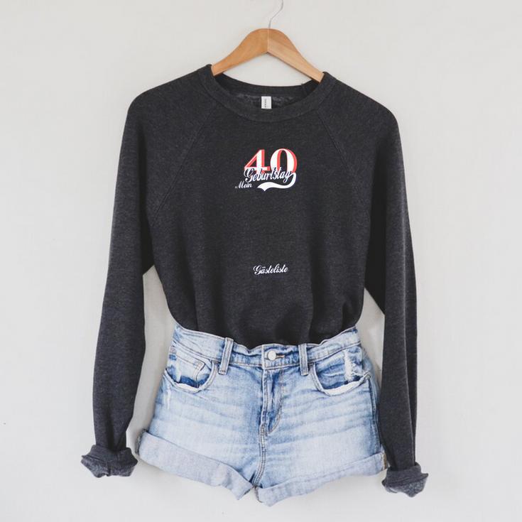 Retro 40th Birthday Guest List Guest Book 40th Birthday Raglan Sleeve Sweatshirt