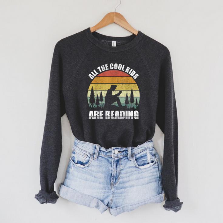 Retro All The Cool Kids Are Reading Book Shirt Vintage Raglan Sleeve Sweatshirt Retro All The Cool Kids Are Reading Book Shirt Vintage Raglan Sleeve Sweatshirt