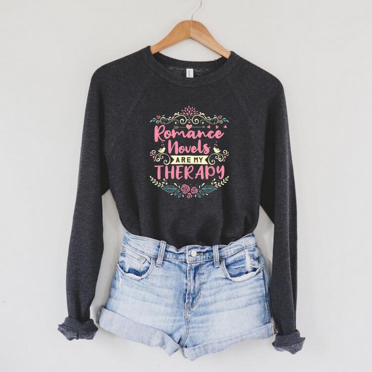 Romance Novels Are My Therapy Romantic Book Raglan Sleeve Sweatshirt Romance Novels Are My Therapy Romantic Book Raglan Sleeve Sweatshirt