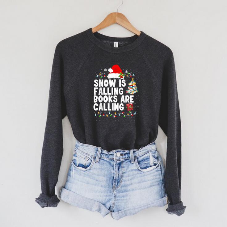 Snow Is Falling Books Are Calling Raglan Sleeve Sweatshirt