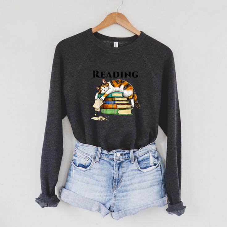 Sorry I'm Reading Calico Cat Book Lover Raglan Sleeve Sweatshirt