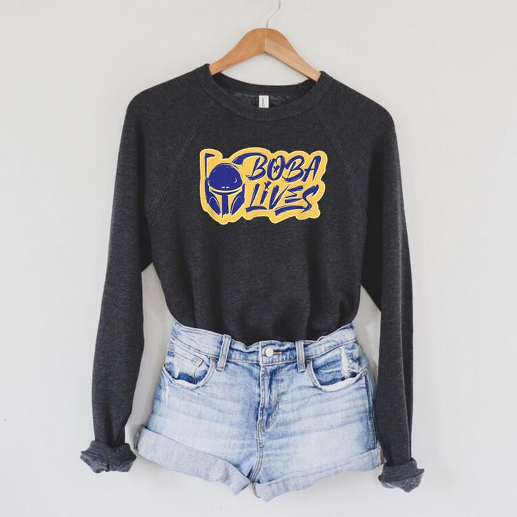 Star Wars The Book Of Boba Fett Boba Lives Logo Raglan Sleeve Sweatshirt Star Wars The Book Of Boba Fett Boba Lives Logo Raglan Sleeve Sweatshirt