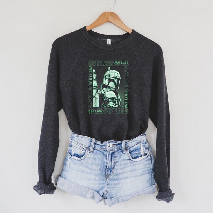 Star Wars The Book Of Boba Fett Outlaw Box Up Raglan Sleeve Sweatshirt Star Wars The Book Of Boba Fett Outlaw Box Up Raglan Sleeve Sweatshirt