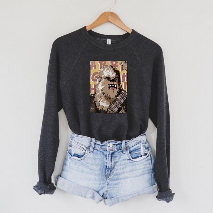 Star Wars Chewbacca Comic Book Character Portrait Raglan Sleeve Sweatshirt Star Wars Chewbacca Comic Book Character Portrait Raglan Sleeve Sweatshirt