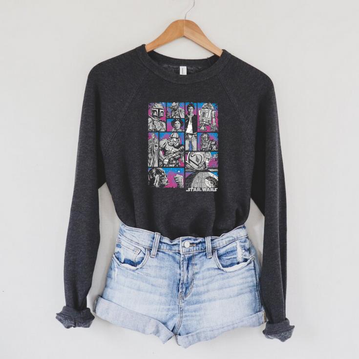 Star Wars Comic Book Page Layout Raglan Sleeve Sweatshirt