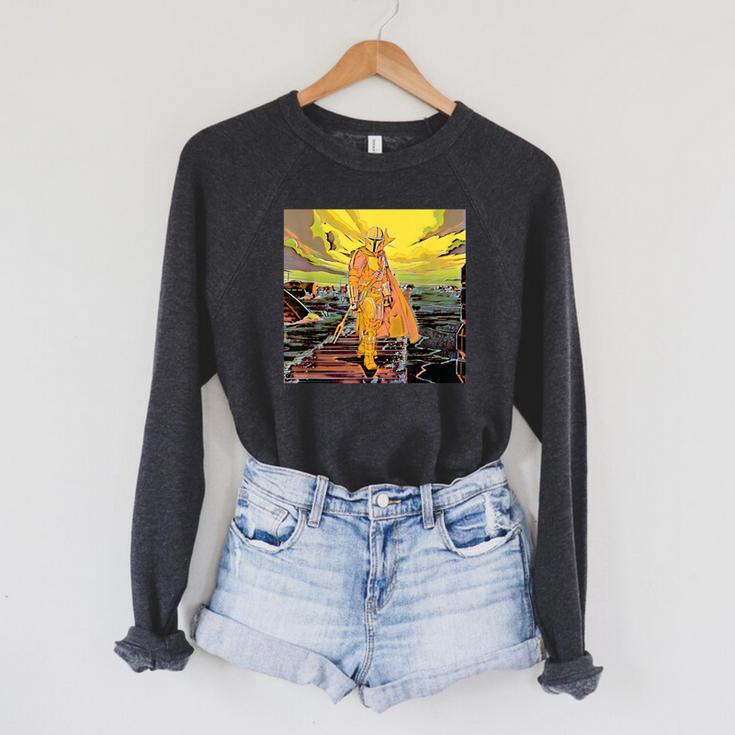 Star Wars The Mandalorian Din Djarin Comic Book Raglan Sleeve Sweatshirt