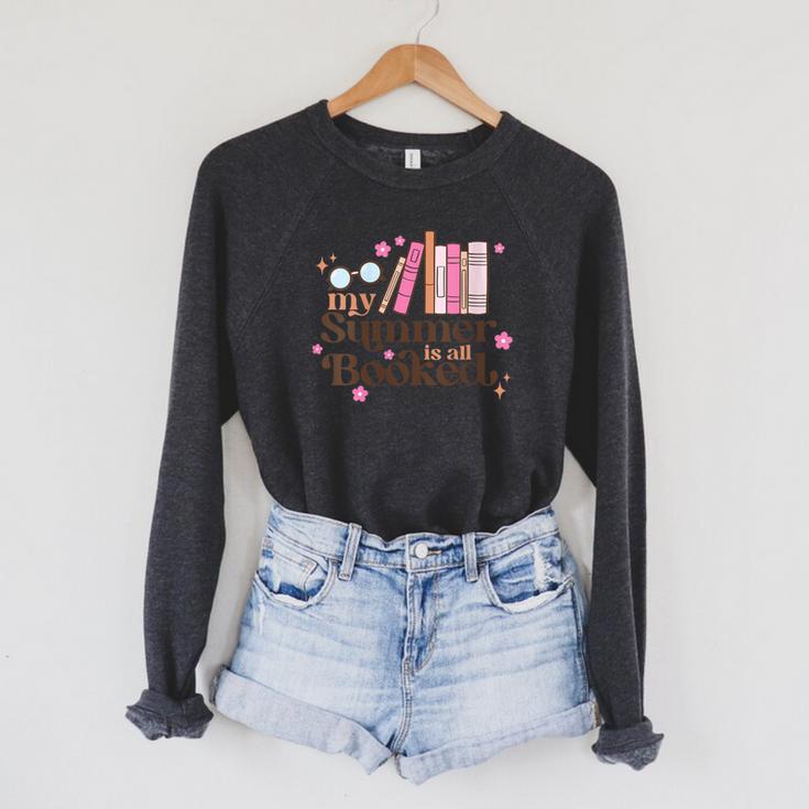 My Summer Is All Booked Retro Summer Book Lover Womens Girls Raglan Sleeve Sweatshirt My Summer Is All Booked Retro Summer Book Lover Womens Girls Raglan Sleeve Sweatshirt