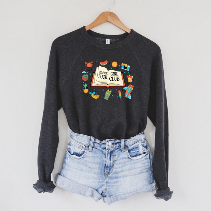 Summer Girl Book Club Beach Vacation For Book Lovers Raglan Sleeve Sweatshirt